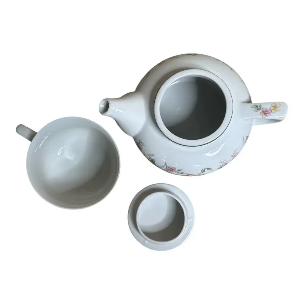 Vintage Andrea by Sadek 3-Piece Floral Teapot & Cup Set - Picture 4 of 6